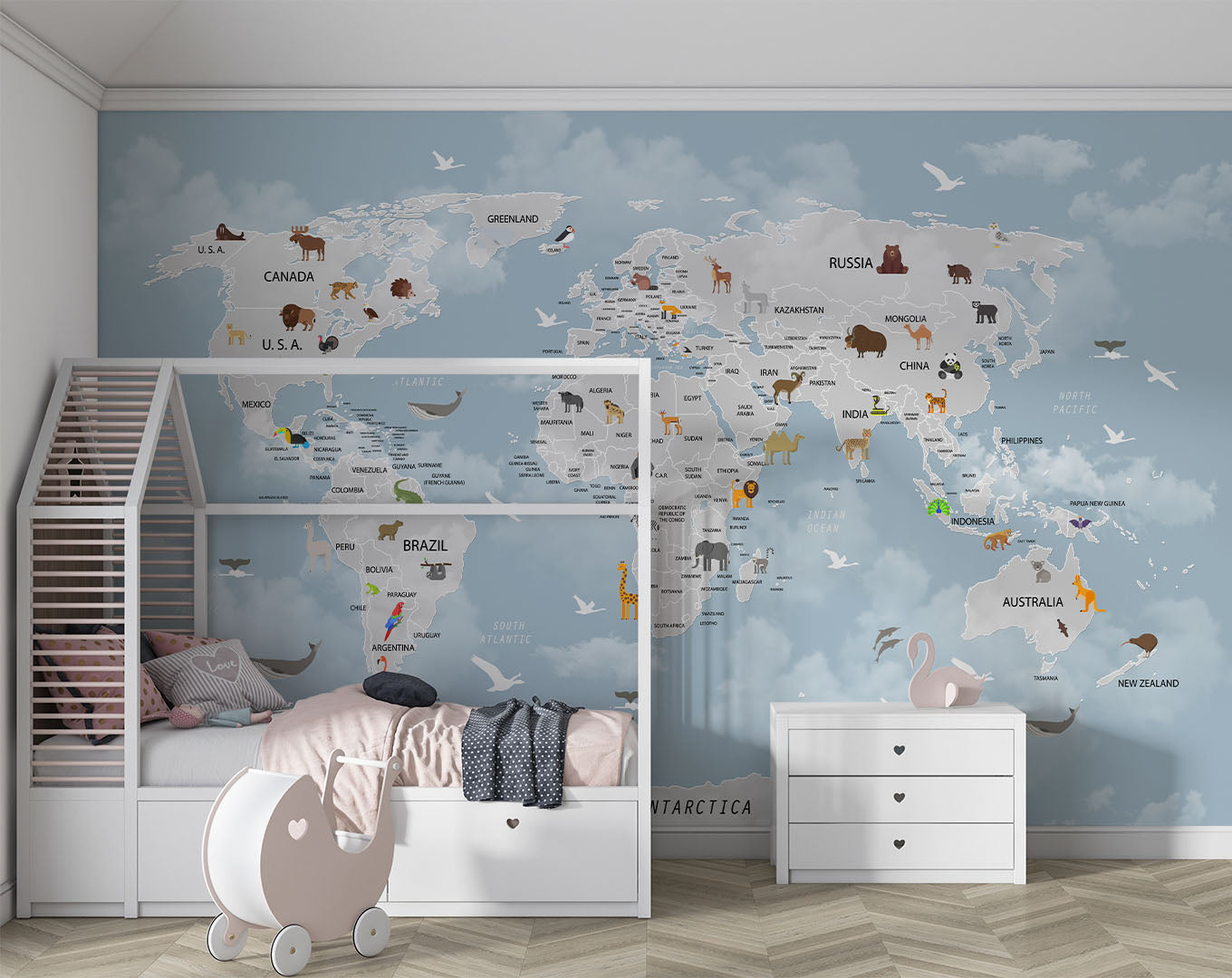 Kids World Map Wallpaper